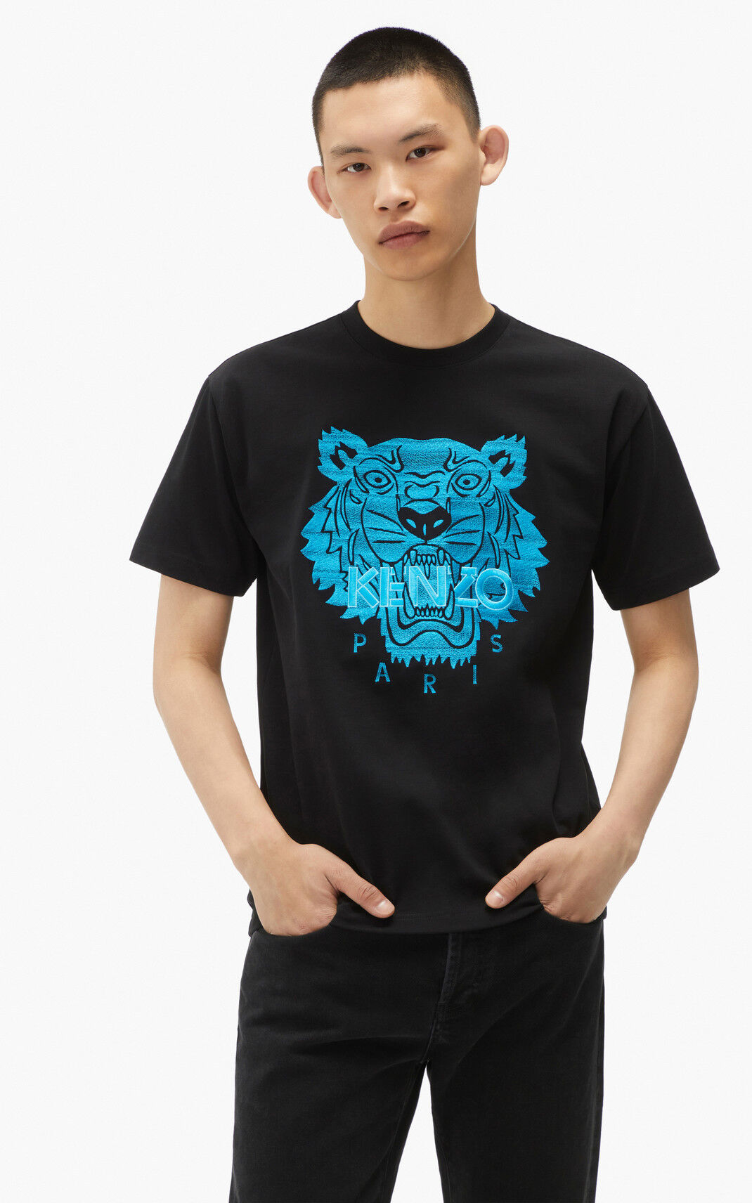 Kenzo Tiger loose fitting T-shirts Herre - Sort DK-179987